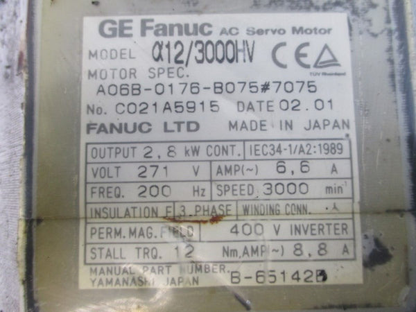 FANUC A06B-0176-B075#7075 271V 6.6A UNMP