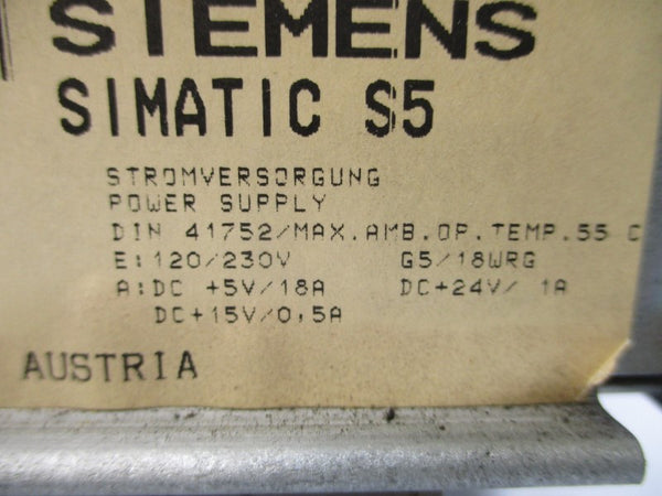 SIEMENS 6ES5955-3LC41 120/230V 18A UNMP