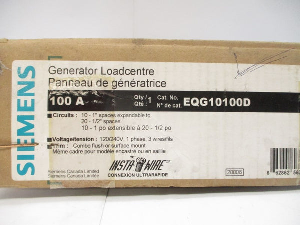 SIEMENS EQG10100D 120/240V 100A (AS PICTURED) NSMP