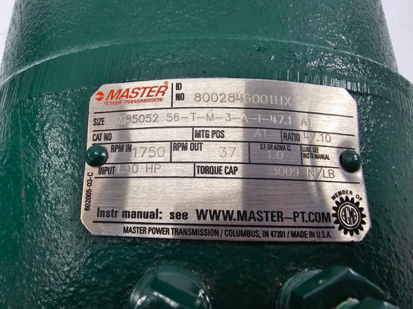 MASTER POWER TRANSMISSION 8002846001HX M850556-T-M-3-A-1-47.1-A1 NSNP