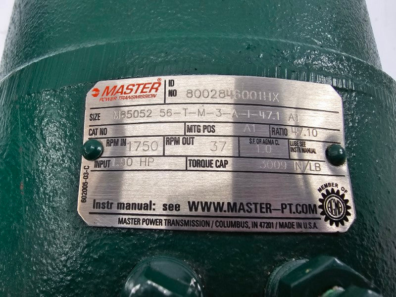 MASTER POWER TRANSMISSION 8002846001HX M850556-T-M-3-A-1-47.1-A1 NSNP