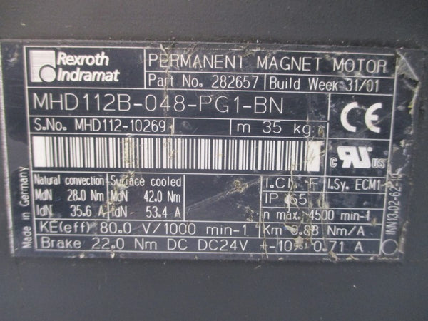 REXROTH MHD112B-048-PG1-BN 282657 80.0V 35.6/53.4A NSNP