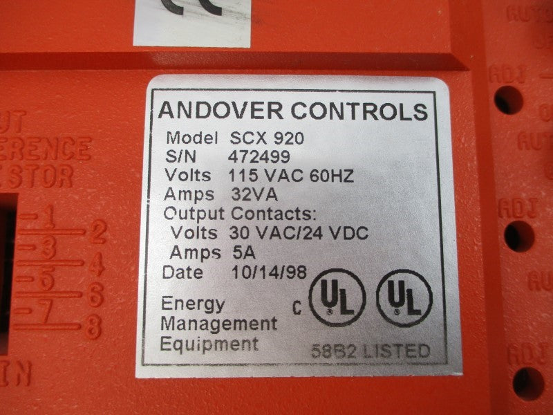 ANDOVER CONTROLS SCX920 115VAC 5A NSNP