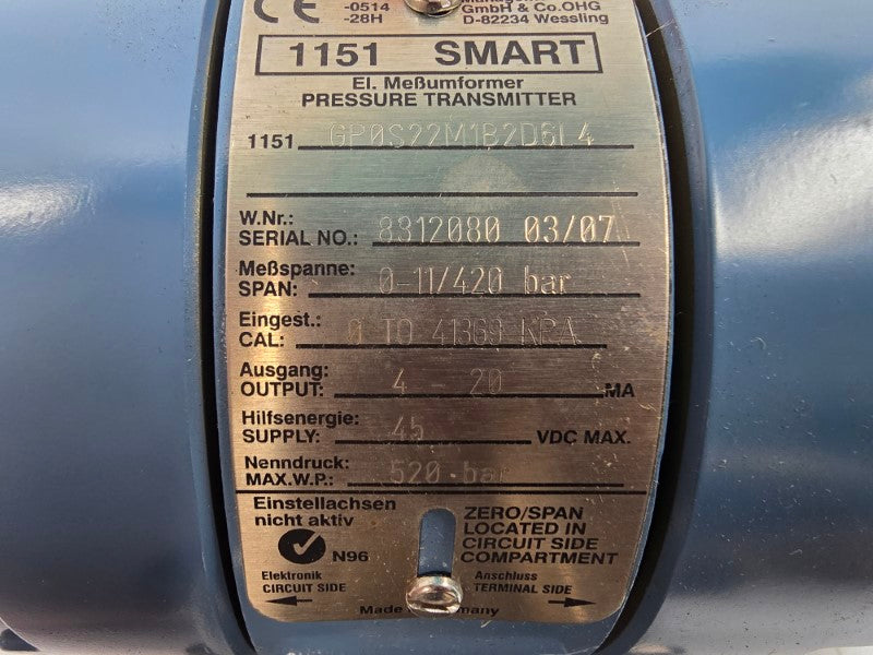 ROSEMOUNT 1151GP0S22M1B2D6L4 45VDC NSNP