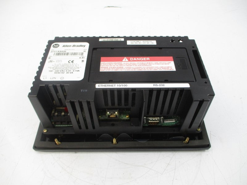 ALLEN BRADLEY 2711-K5A20 SER. H F/W 4.41 100-240VAC 0.25-0.15A REV. B (AS IS) NSNP