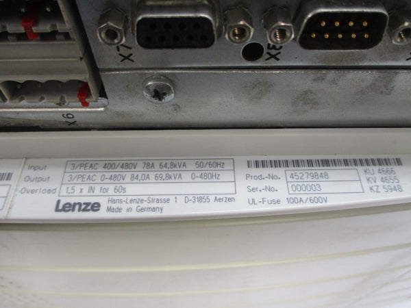 LENZE EVS9330-EP 00408518 400/480VAC 78A UNMP