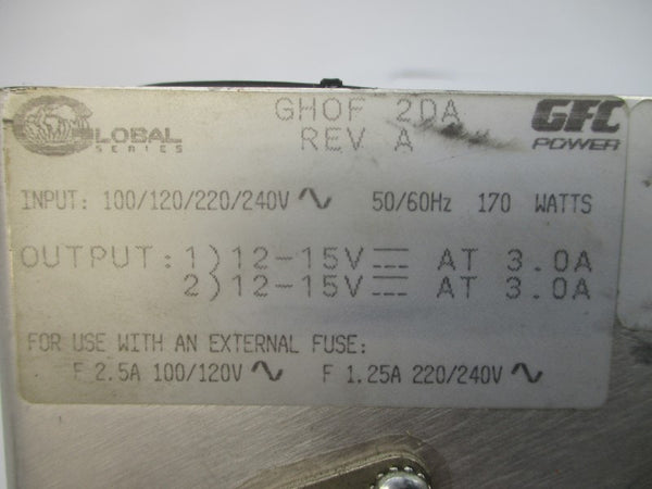 GFC POWER GHOF-2DA 240V 3.0A REV. A UNMP