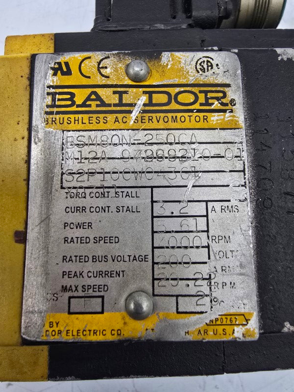 BALDOR BSM80N-250CA 200VAC 3.2/5.61A UNMP