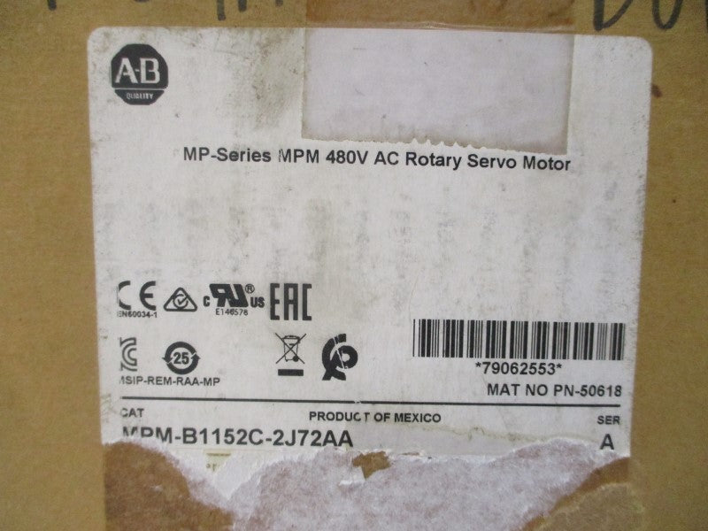 ALLEN BRADLEY MPM-B1152C-2J72AA SER. A 480VAC 3.61A NSMP