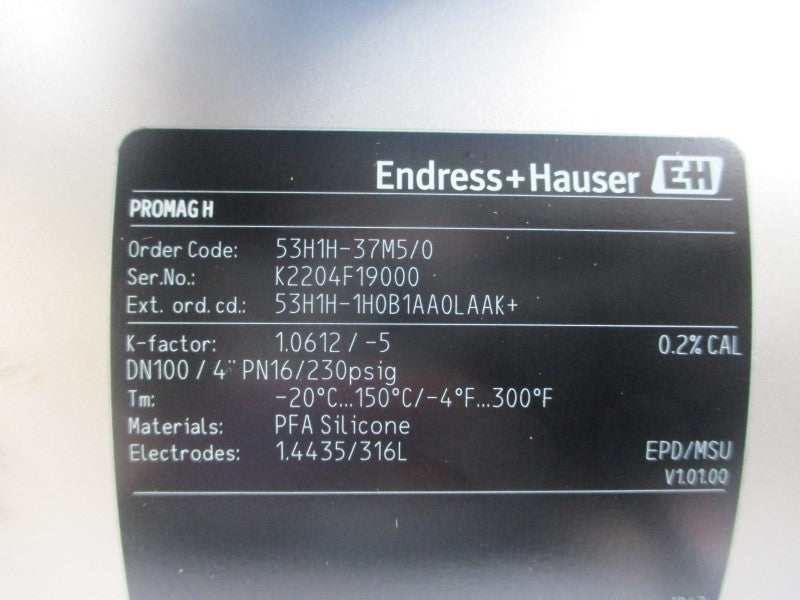 ENDRESS+HAUSER 53H1H-37M5/0 85-260VAC 230PSI 4" NSMP
