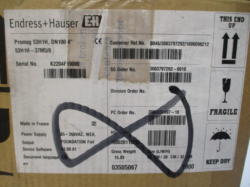 ENDRESS+HAUSER 53H1H-37M5/0 85-260VAC 230PSI 4" NSMP