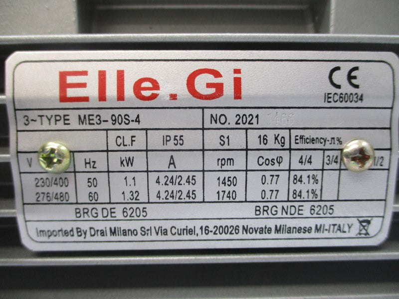 DRAI MILANO ME3-90S-4 230/480V 4.24/2.45A NSNP