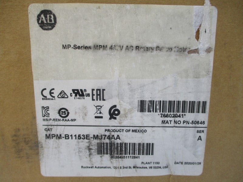 ALLEN BRADLEY MPM-B1153E-MJ74AA SER. A 480VAC 6.21A NSMP