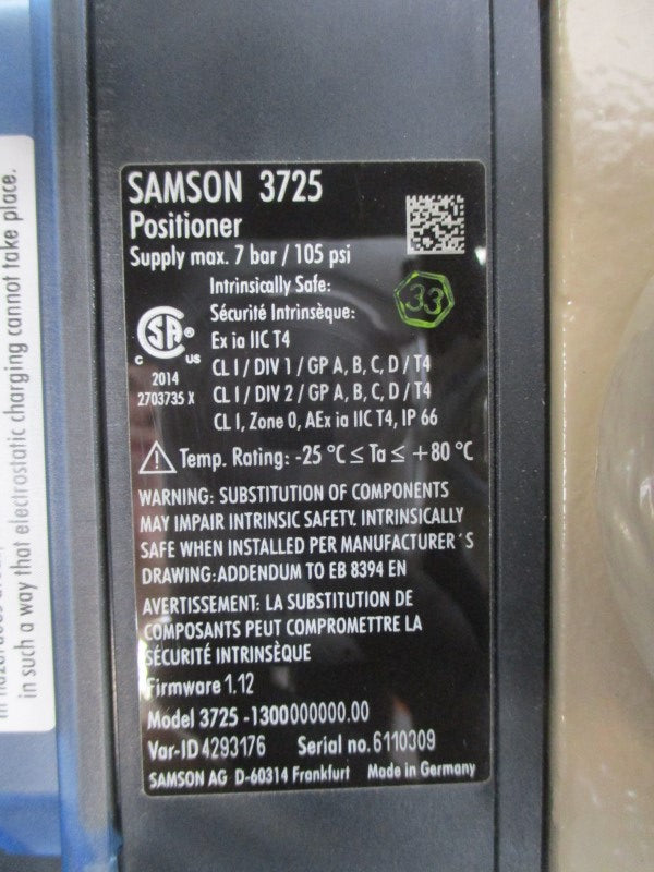 SAMSON 3277 352207 F/W 1.12 20-34PSI 1" NSNP
