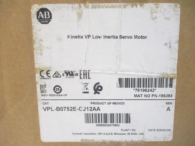 ALLEN BRADLEY VPL-B0752E-CJ12AA SER. A 480VAC 2.7A NSMP