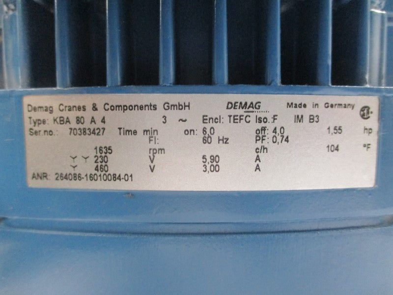DEMAG KBA80A4 230/460V 5.90/3.00A NSNP
