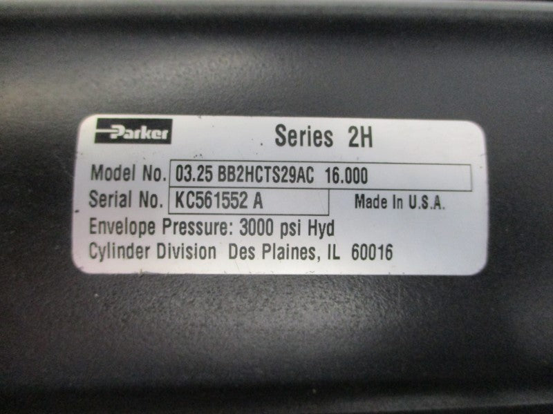 PARKER 03.25BB2HCTS29AC16.000 SER. 2H 3000PSI NSNP