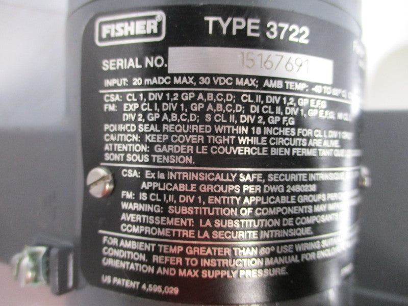FISHER 3722 30VDC NSNP