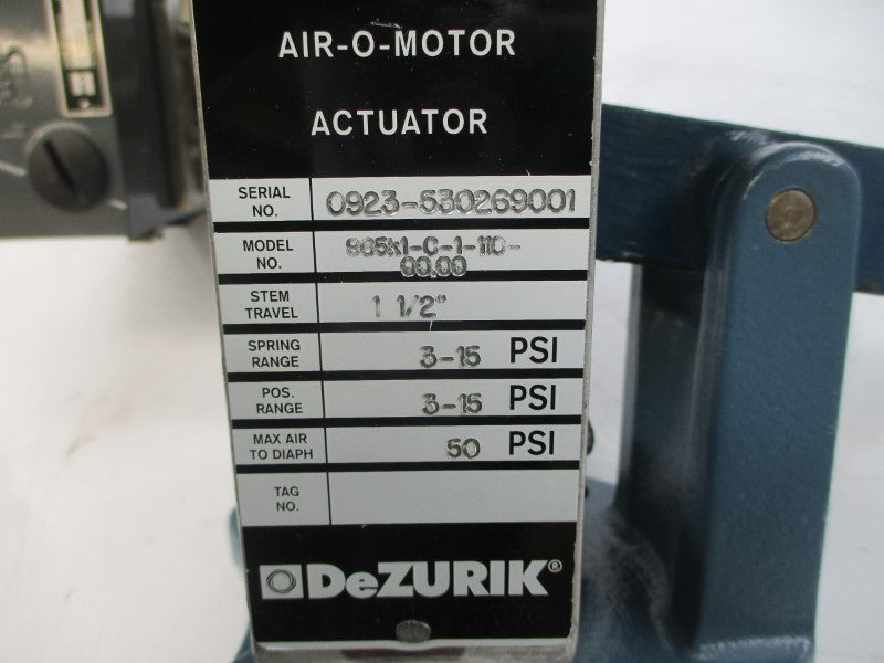 DEZURIK 965K1-C-1-110-00.00 3-15PSI 1-1/2" NSNP