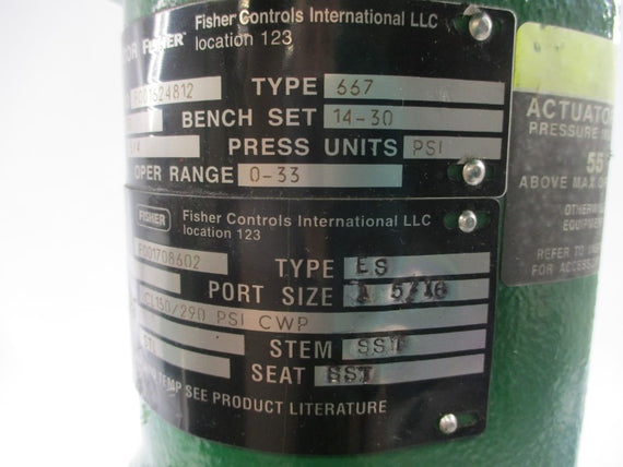 FISHER CONTROLS TYPE 667 ES SIZE 30 14-30PSI NSNP