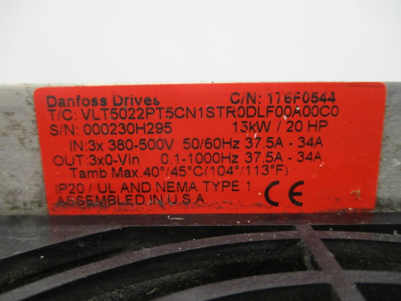 DANFOSS VLT5022PT5CN1STR0DLF00A00C0 380-500V 37.5-34A UNMP