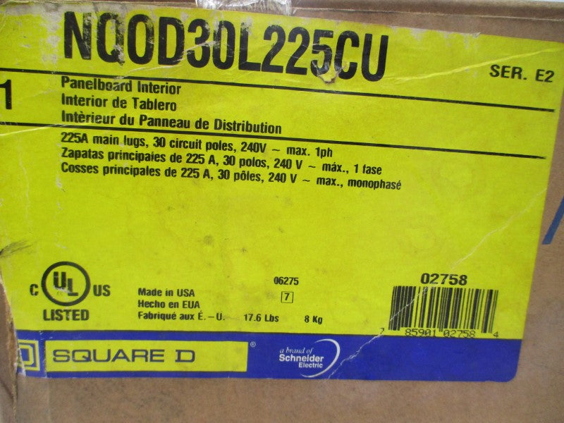 SQUARE D NQ0D30L225CU SER. E2 240V 225A NSMP