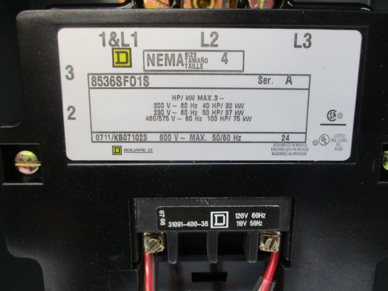 SQUARE D 8536SFG1V02S SER. B 110/120V NSMP