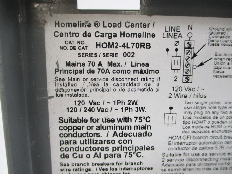 SQUARE D HOM24L70RBCP SER. 002 NSMP