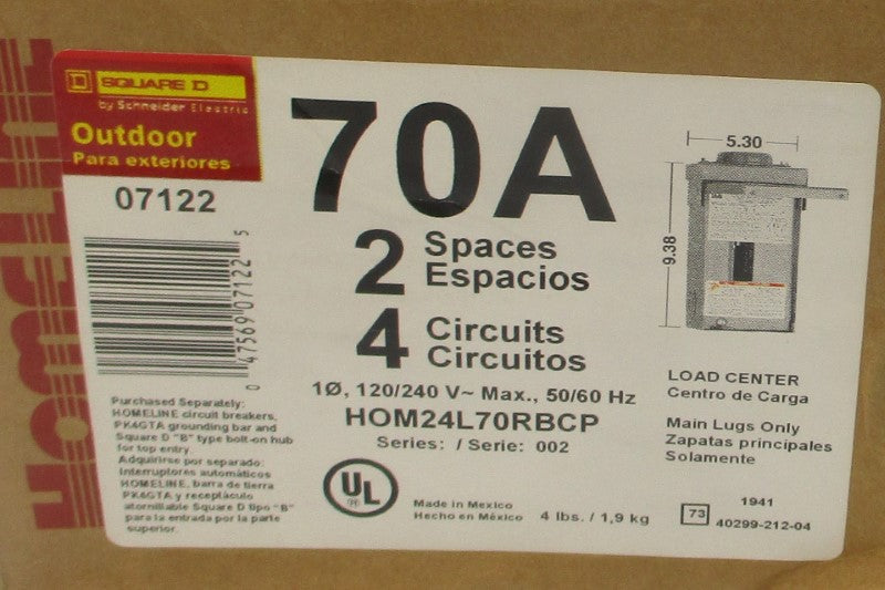SQUARE D HOM24L70RBCP SER. 002 NSMP