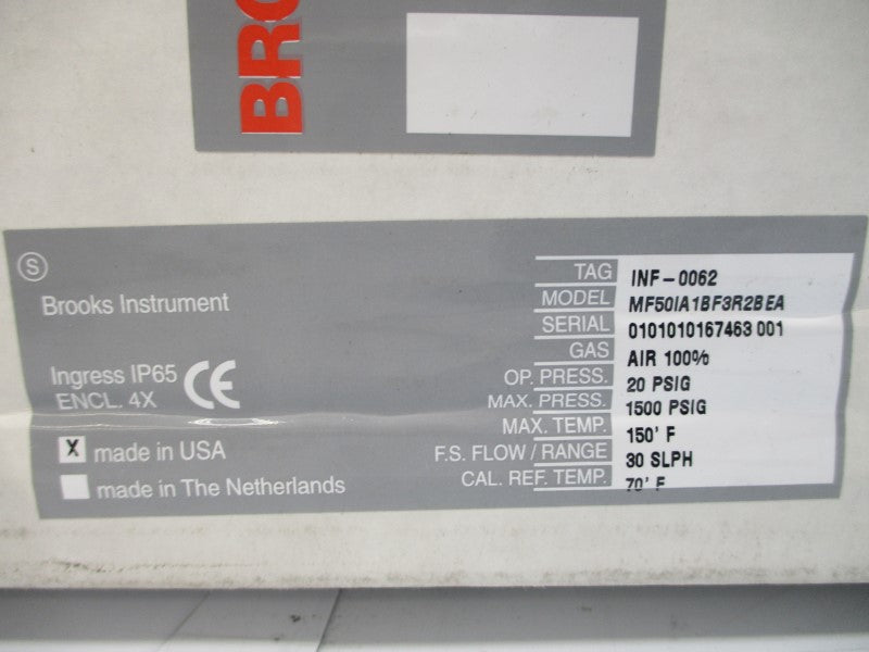 BROOKS INSTRUMENT MF50IA1BF3R2BEA 20-1500PSI NSMP