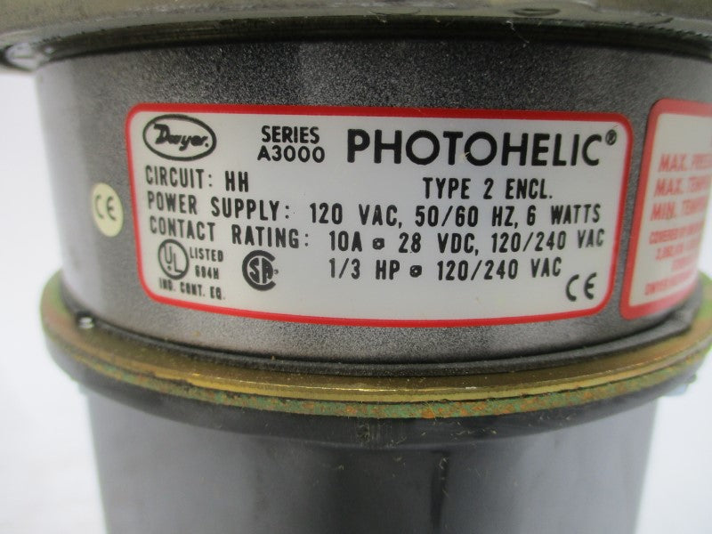 DWYER A3003-LT 120/240VAC 10A 25PSI NSMP