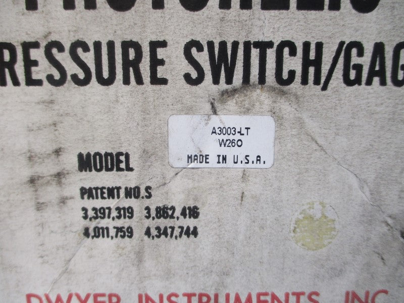 DWYER A3003-LT 120/240VAC 10A 25PSI NSMP