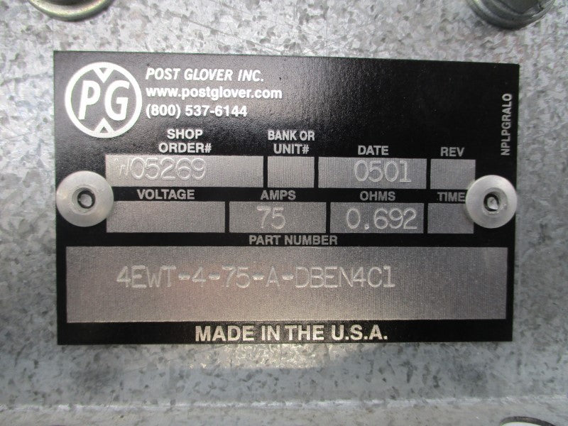 POST GLOVER 4EWT-4-75-A-DBEN4C1 75A UNMP