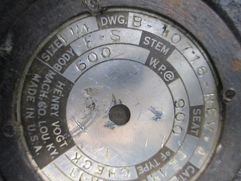 HENRY VOGT 9096 B-10716 CR-13 REV. 4 1-1/4" UNMP