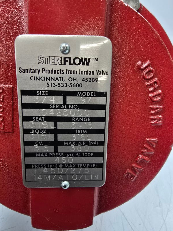 JORDAN VALVE 97 380PSI 3/4" NSNP