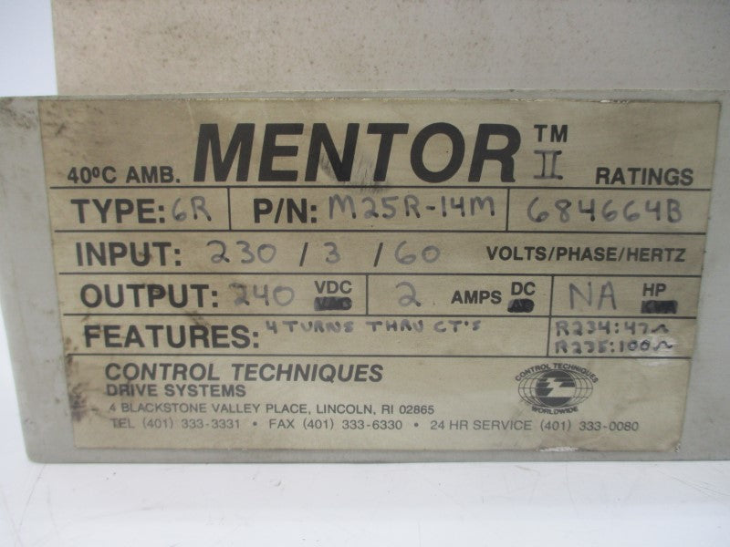 CONTROL TECHNIQUES 6R M25R-14M M25RGB14 220/480V 21.0A (AS PICTURED) UNMP