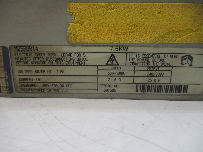 CONTROL TECHNIQUES 6R M25R-14M M25RGB14 220/480V 21.0A (AS PICTURED) UNMP