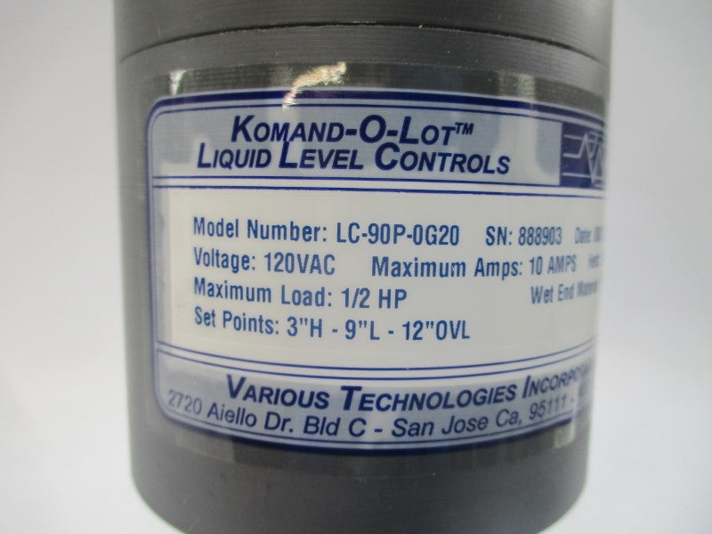 KOMAND-O-LOT LC-90P-0G20 120VAC 10A NSNP
