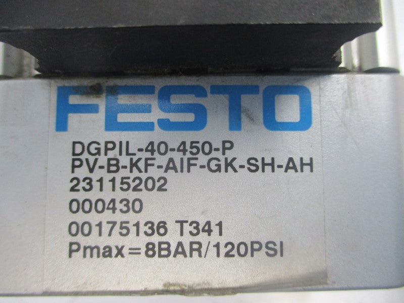 FESTO DGPIL-40-450-PPV-B-KF-AIF-GK-SH-AH 23115202 120PSI UNMP
