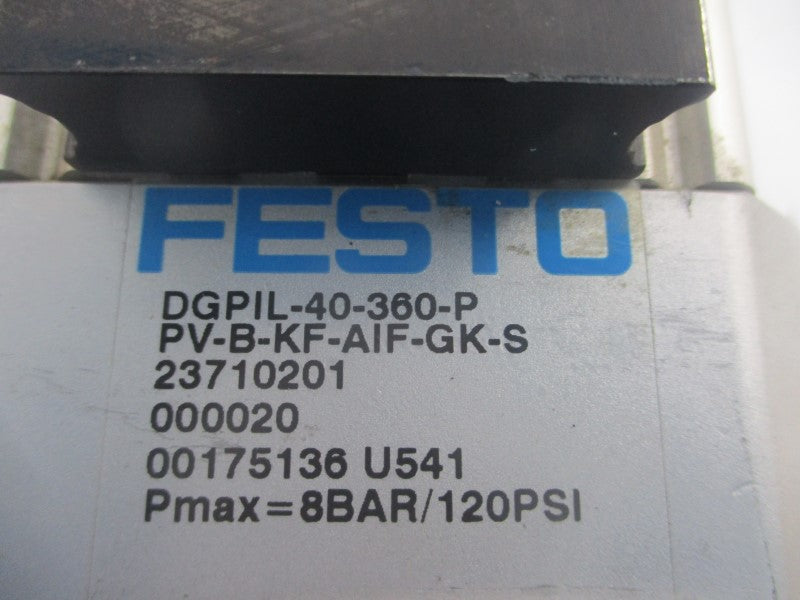 FESTO DGPIL-40-360-PPV-B-KF-AIF-GK-S 23710201 120PSI UNMP