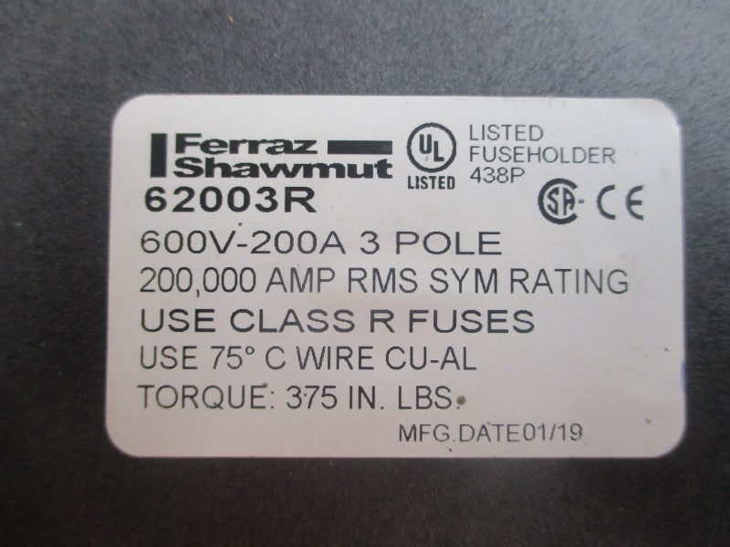 FERRAZ SHAWMUT 62003R 600V 200A NSNP