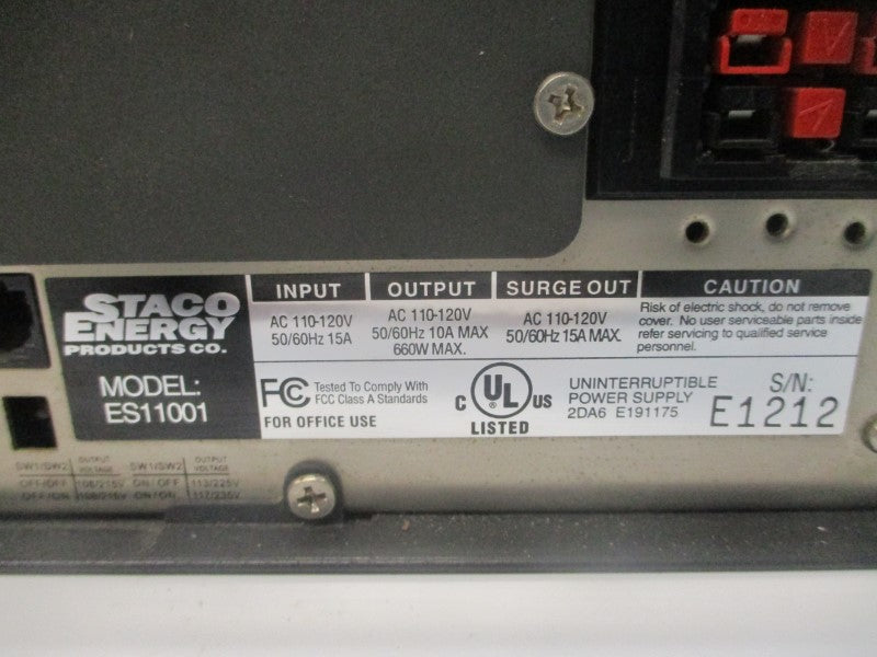 STACO ENERGY ES11001 110-120VAC 15A UNMP
