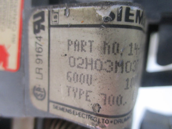 SIEMENS 14-193-100-562 02H03M03781-001 74VDC 1250A UNMP