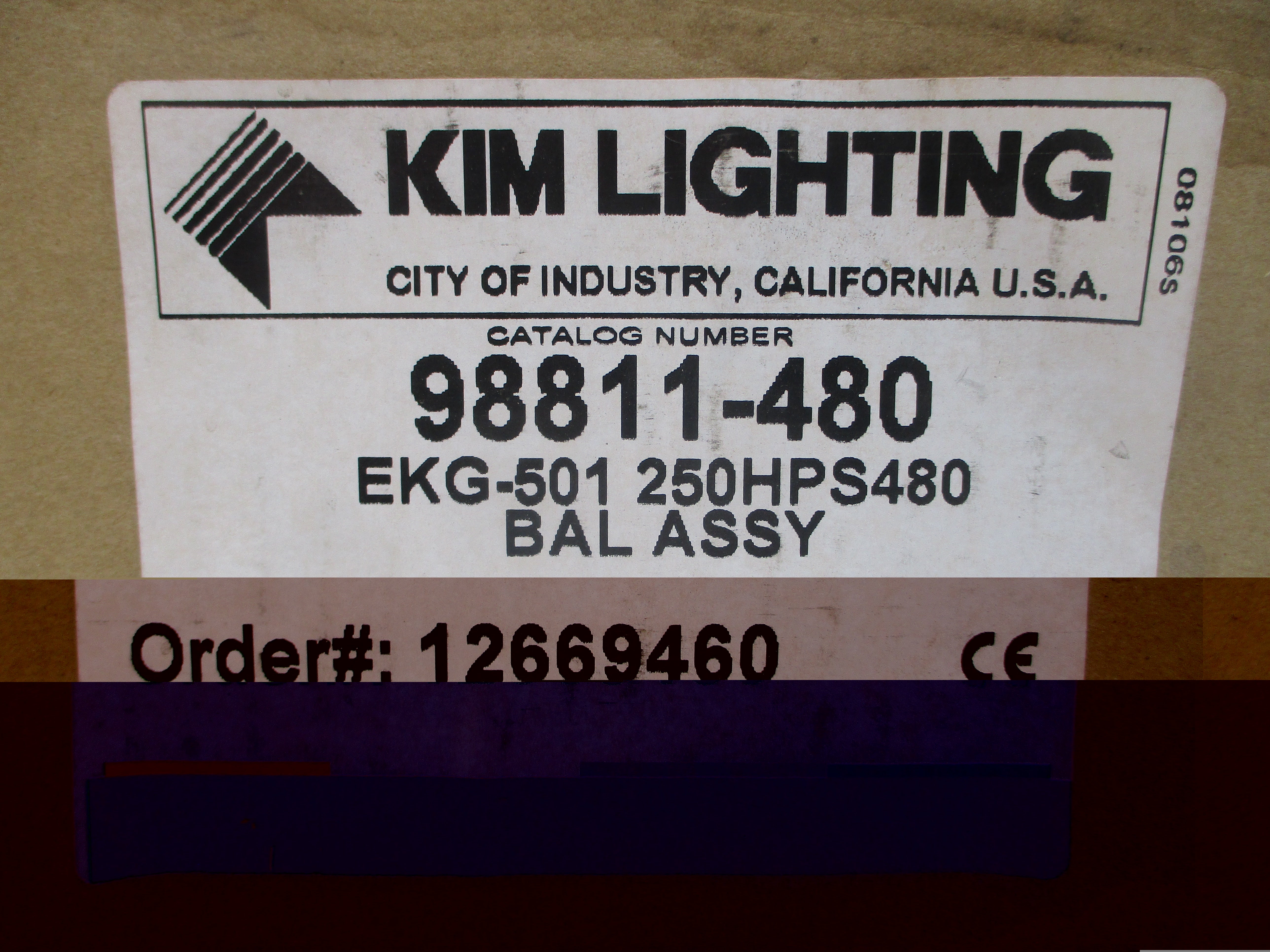KIM LIGHTING EKG-501 98811-480 480V 0.65A NSMP