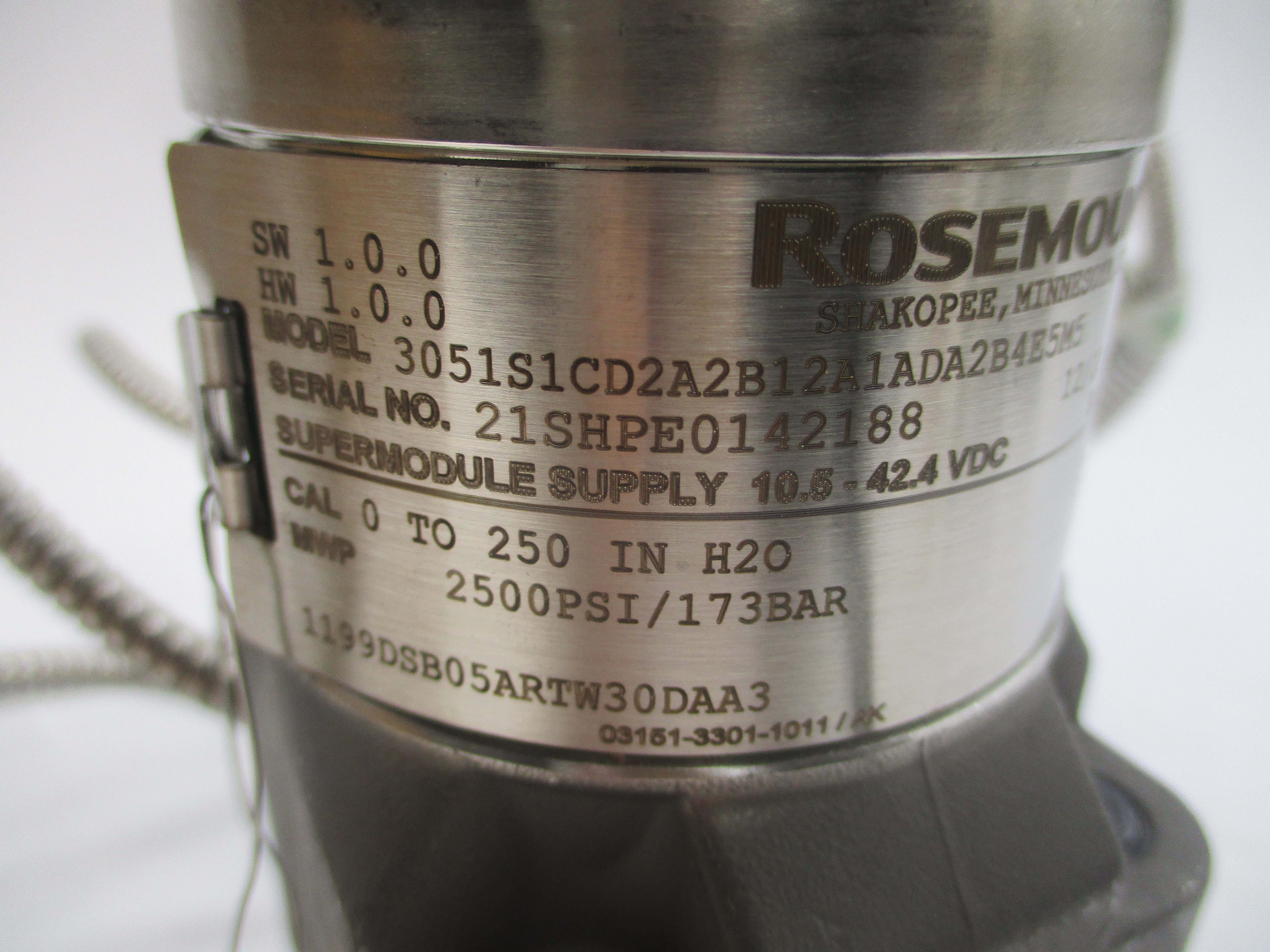 ROSEMOUNT 3051S1CD2A2B12A1ADA2B4E5M5 10.5-42.4VDC 2500PSI NSMP