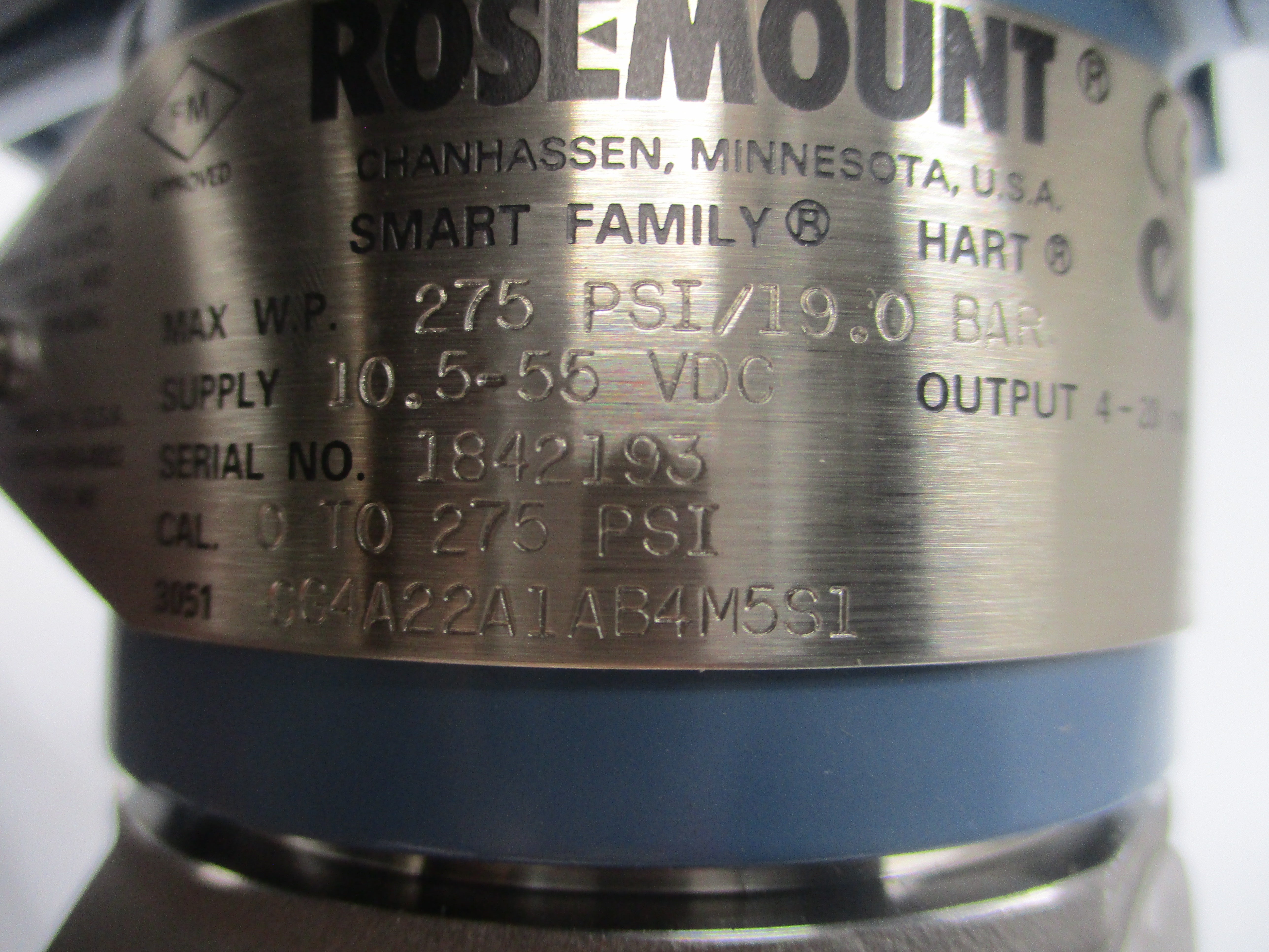 ROSEMOUNT 3051CG4A22A1AB4M5S1 10.5-55VDC 275PSI NSNP