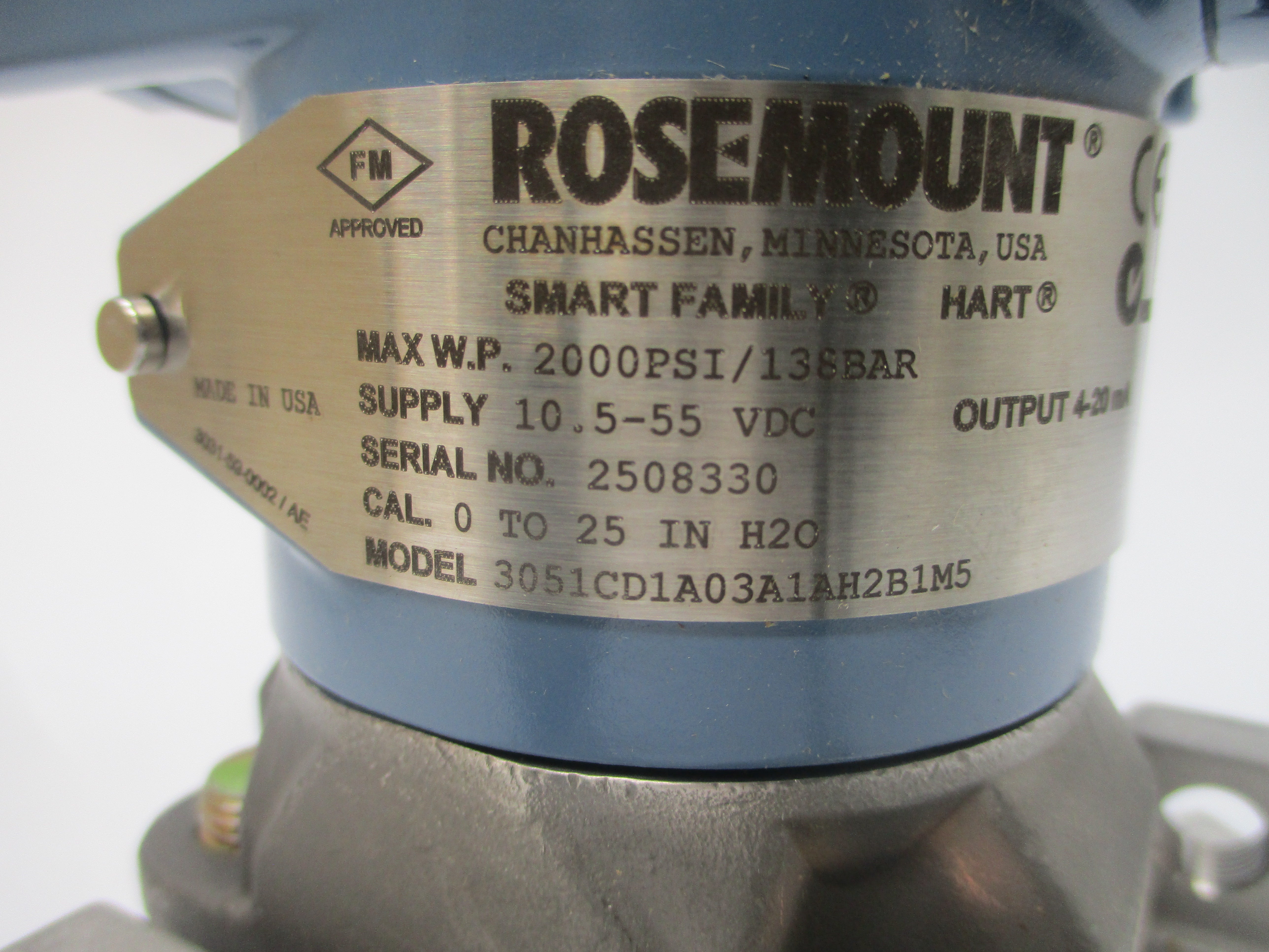 ROSEMOUNT 3051CD1A03A1AH2B1M5 10.5-55VDC 2000PSI NSMP