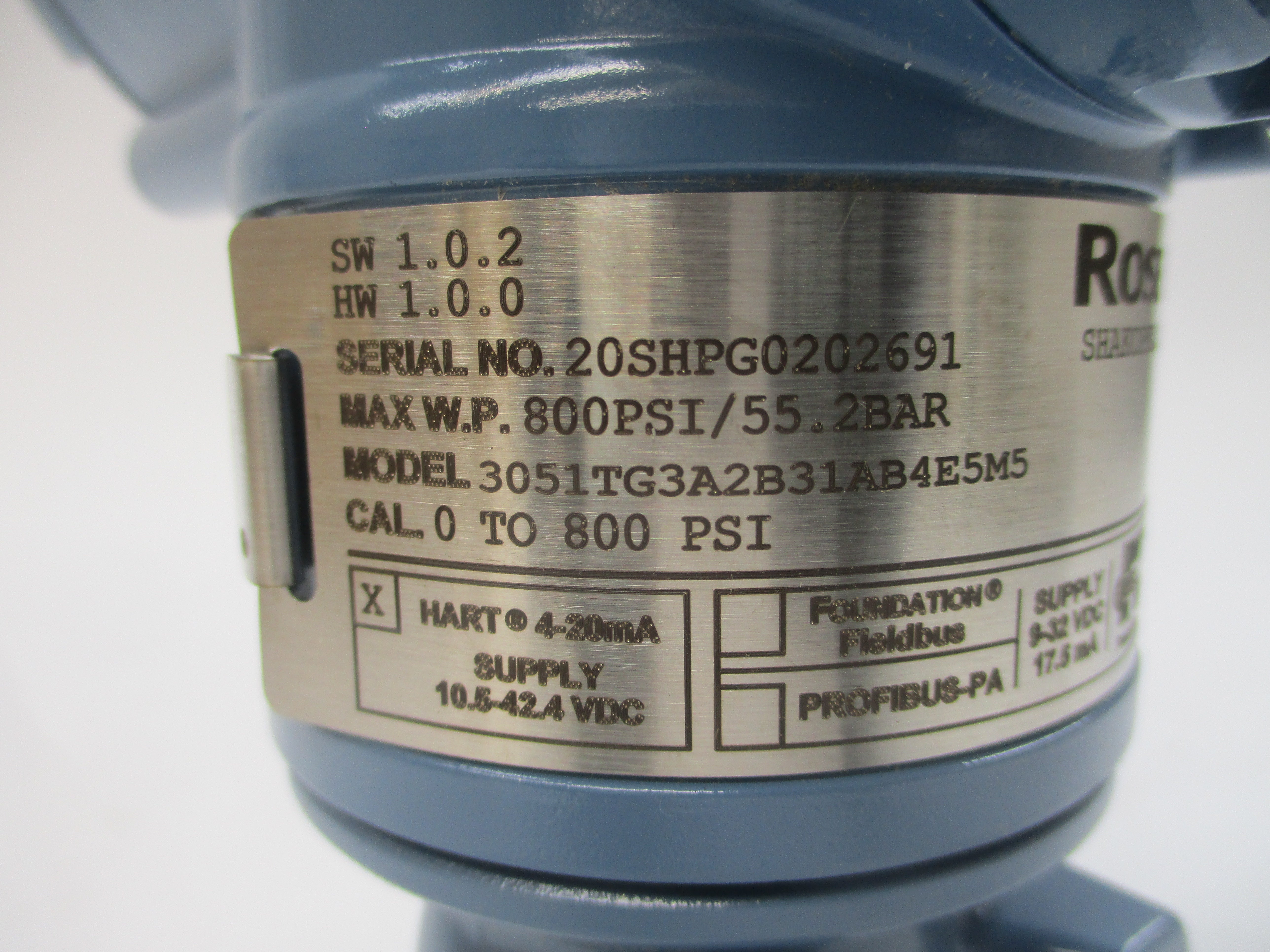 ROSEMOUNT 3051TG3A2B31AB4E5M5 10.5-42.4VDC 800PSI NSMP