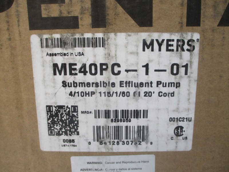 MYERS ME40PC-1-01 115V 12.0A NSMP