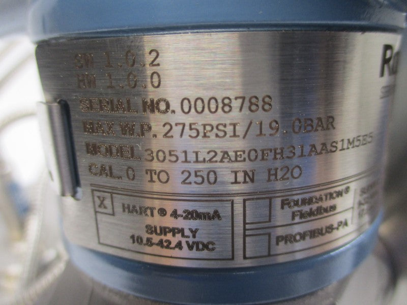 ROSEMOUNT 3051L2AE0FH31AAS1M5E5 10.5-42.4VDC 275PSI NSNP